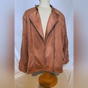 EVRI Woman's Faux Suede Asymmetrical Jacket